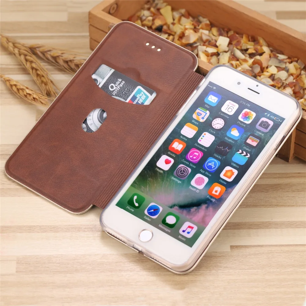 Кожаный чехол для iphone X XR XS Max 6 6S 7 8 Plus покрытие золотой обод флип ПУ + ТПУ кошелек