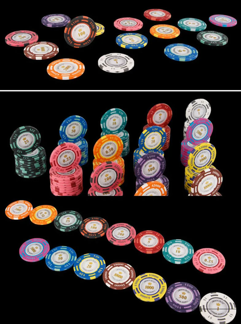 25 шт./лот чипсы Монте Карло для покера в глине 14 г лист железная наклейка казино