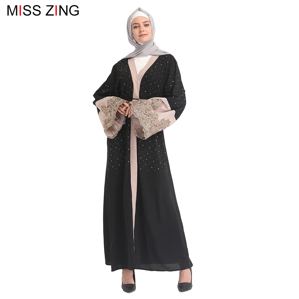 Новое платье Miss Zing с вышивкой мусульманской Абайи сетчатый кардиган туника