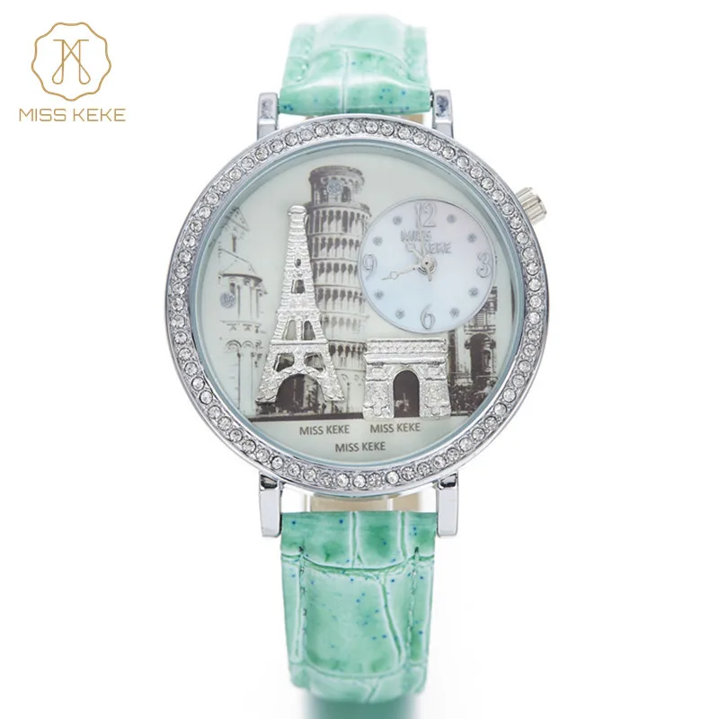 Женские часы Relojes Mujer Miss Keke Clay мини с 3d рисунком в виде Эйфелевой башни женские