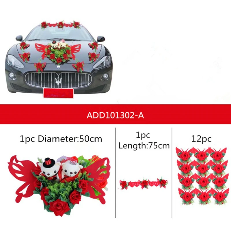 Свадебное украшение для автомобиля Искусственные цветы сделай сам