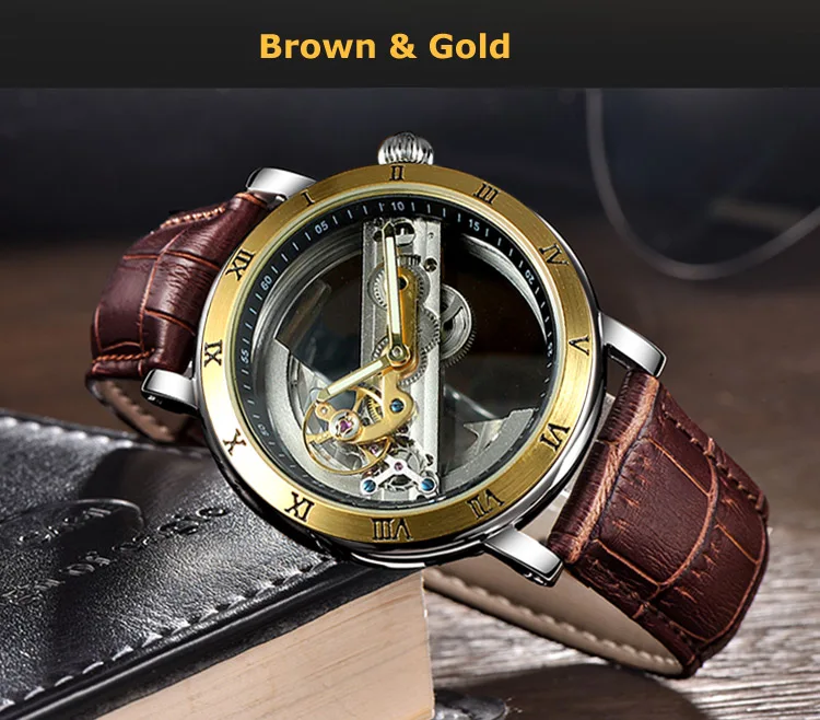 Оригинальные автоматические механические часы Tourbillon роскошные прозрачные