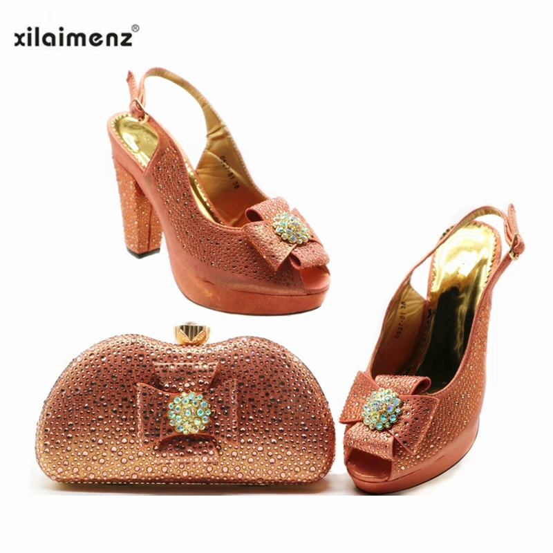 Цвет фуксии высокое качество итальянский дизайн босоножки и клатч женская