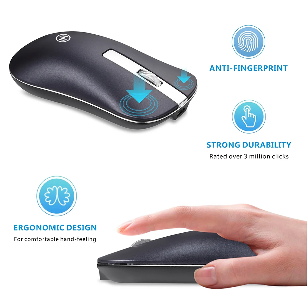 Wireless Mouse Bluetooth Computer Mouse Gamer Silent Mouse Rechargeable Ergonomic Mice Wireless Type C USB Adapter For PC Laptop