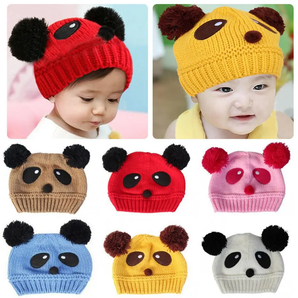 Новинка 2018 модная Милая Детская зимняя трикотажная Шапка-бини в виде животных