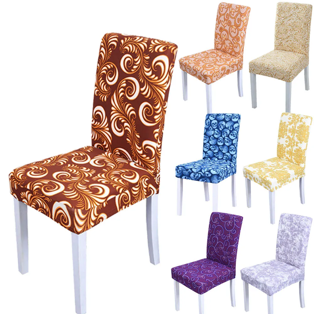 Чехлы на стулья из спандекса для кухни универсальный чехол стула с цветочным