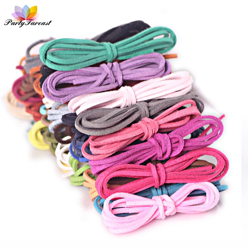 Фото PF 3 мм 5/10/20 м многоцветный шнур корейский бархат замша веревка темы для Diy ручной
