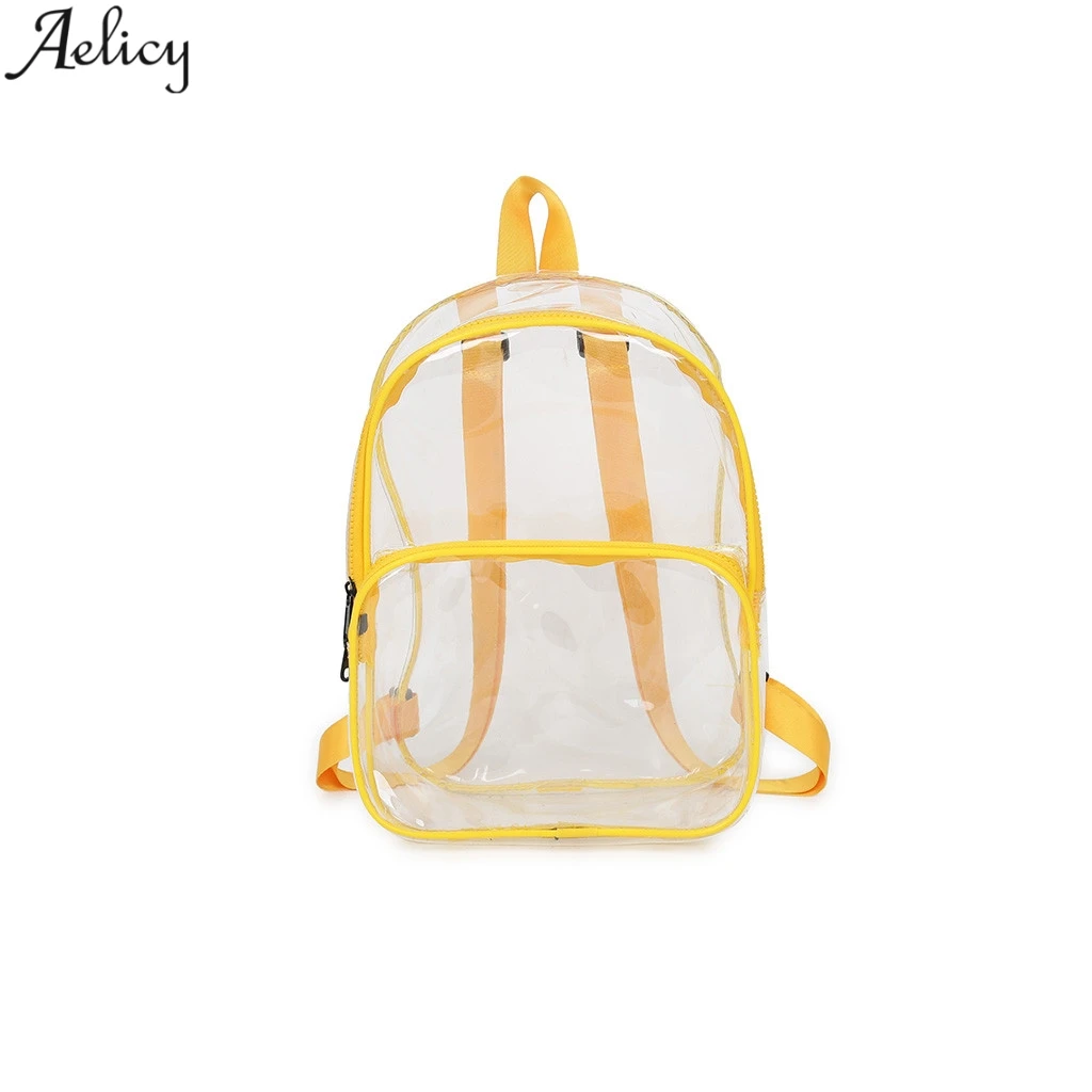 Aelicy, Прозрачный женский рюкзак, Одноцветный, многоцелевой, ПВХ, сумка на плечо, дизайнерская, для студентов, школьная сумка, модная сумка на плечо, Mochila