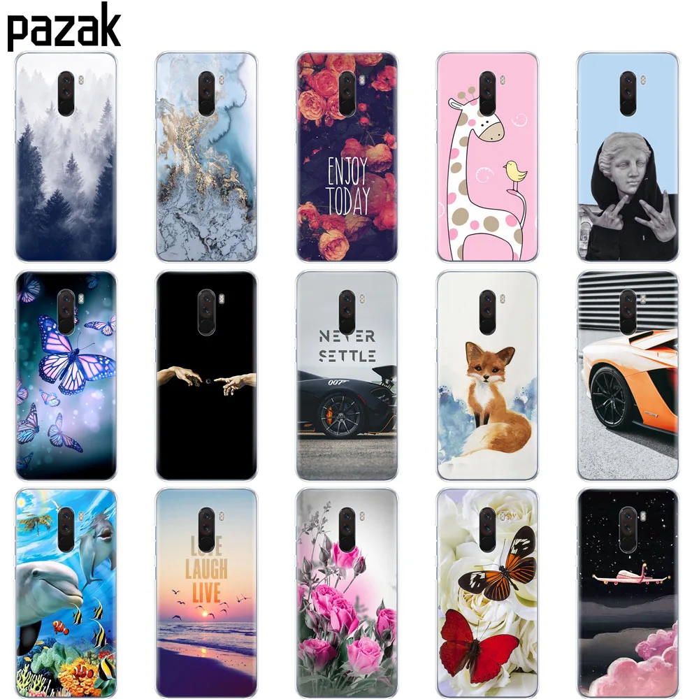 For Xiaomi Pocophone F1 Case Poco cover Silicon Soft TPU coque on Global F 1 bumper copa cute | Мобильные телефоны и