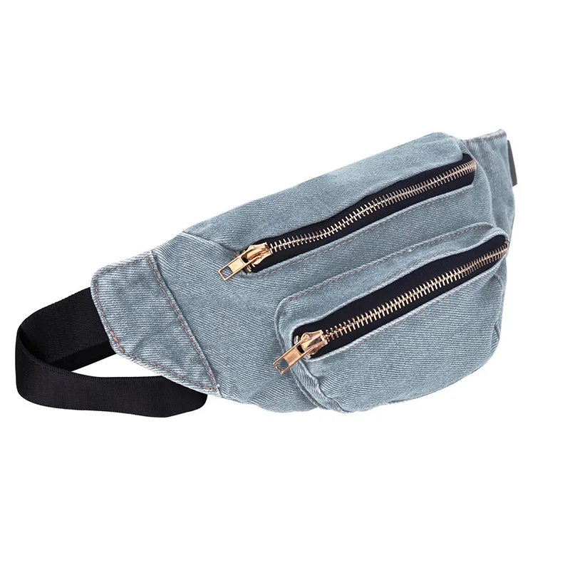 Wash Denim Для женщин мягкой джинсовой ткани поясная сумка из джинсовой ткани с Повседневное путешествия грудь; плечи; Длина рукава; сумка "Почтальон" на ремне сумка Поясные сумки, сумка на пояс, сумка-мешок, Heuptas Dames 376 - Цвет: Wash Denim