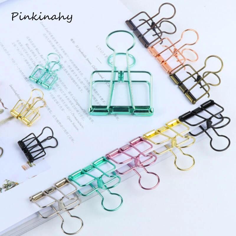 5 шт./лот Новые однотонные металлические зажимы для переплета бумажные записей