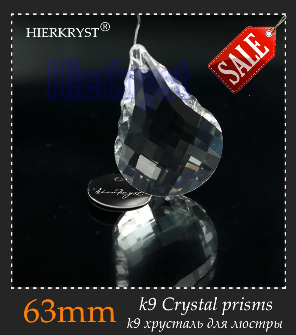 

HIERKYST 5 pcs K9 Glass Crystal Prisms Pendants Chandeliers Parts Lustres Rainbow Lamp Lighting Hang Drops 63mm 2.48" #2244-2A