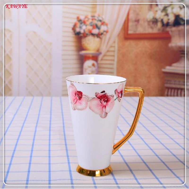 1 шт. творческий Молоко сок кружка личности цветы узор Керамика Офис фарфор Кофе