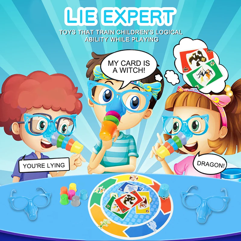 Настольная игра лжец Fibber Смешные носы и очки растягивают истину ваш нос семейная