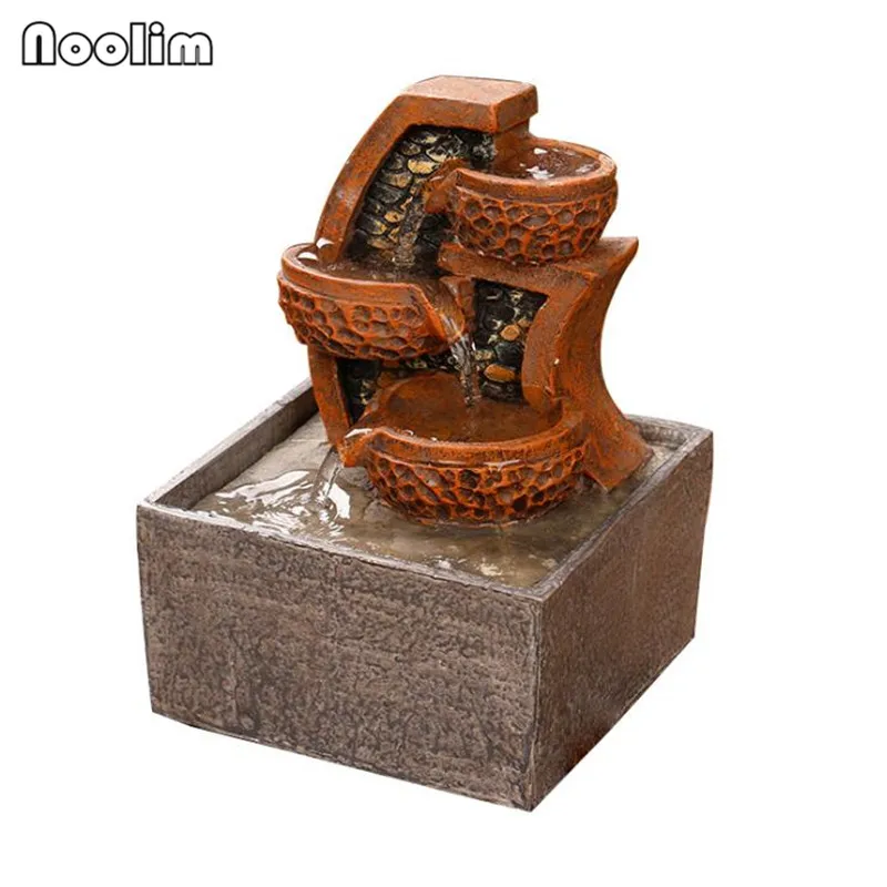 Resin Creative Indoor Feng Shui Turn Water Fountain Desk Decoration Home Accessories Micro Landscape Desktop Ornaments | Дом и сад