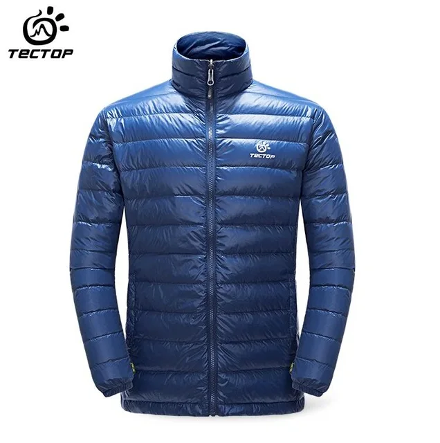 navy blue TECTOP уличные зимние мужские пуховики, мужские легкие тонкие термо-пуховики, лыжные походные пуховики, 90% белые утиные пуховики - Цвет: navy blue