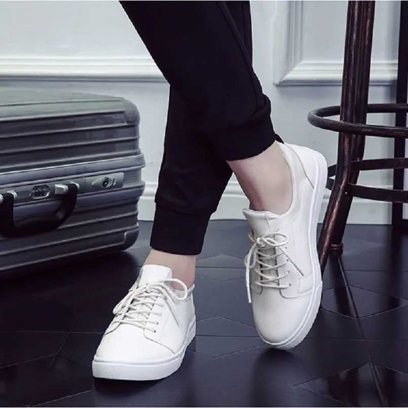 

Cresfimix zapatos hombre male fashion comfotable street high quality pu leather lace up shoes men cool autumn white shoes b2760