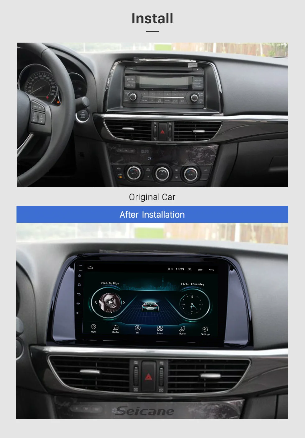 Seicane 9 дюймов Автомобильный плеер для 2012- Mazda CX-5 cx5 cx 5 Android 8,1 gps навигации Поддержка давления воздуха в шинах DVR камера заднего вида DAB+ 3g