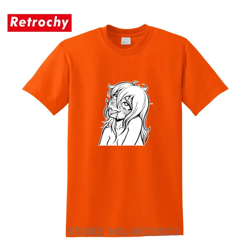 Футболки Ahegao хентай аниме сексуальное лицо футболки блонд манга одежда для