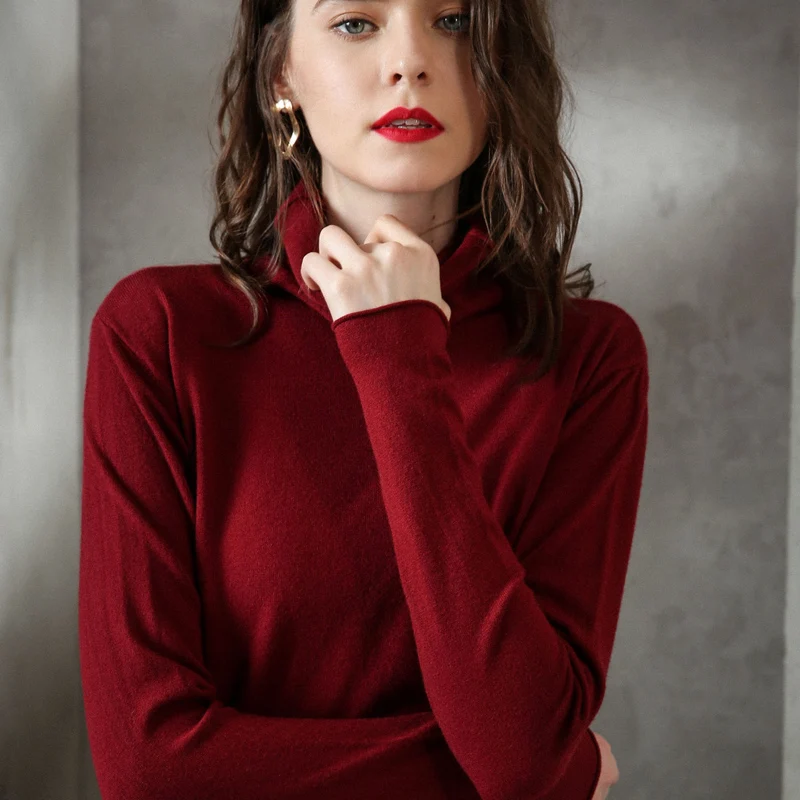 

HLICYUM 2018 New knitted Slim Pullover Women Turtleneck Knitted Sweater Shirt Female All-match Basic long Sleeve Tops Clothing