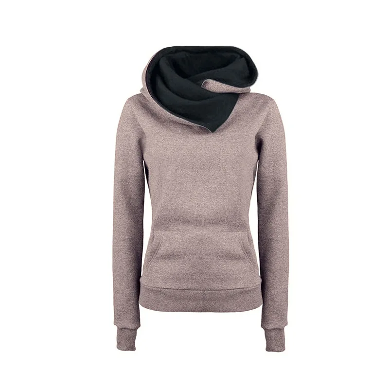 ЛИВА девушка Новая европейская мода с лацканами капюшоном sweatershirt личность осень