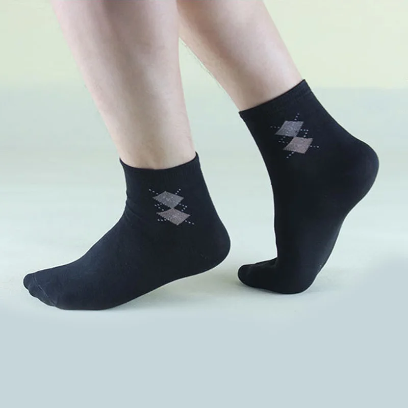 Горячая Распродажа модные мужские носки с ромбовидным принтом супер качество