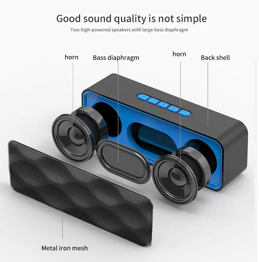 ANRY Bluetooth динамик портативный беспроводной громкоговоритель для планшетного телефона не-водонепроницаемый стерео музыка USB AUX TF FM телефонный звонок