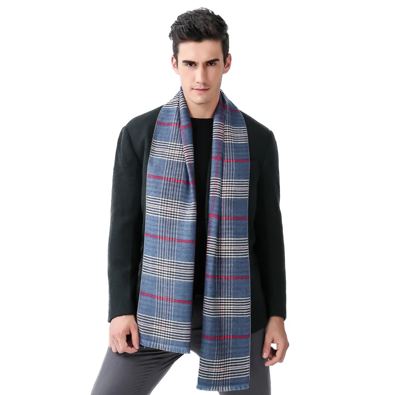 Мужской шерстяной шарф в полоску FS теплая кашемировая шаль зимний 2019 |