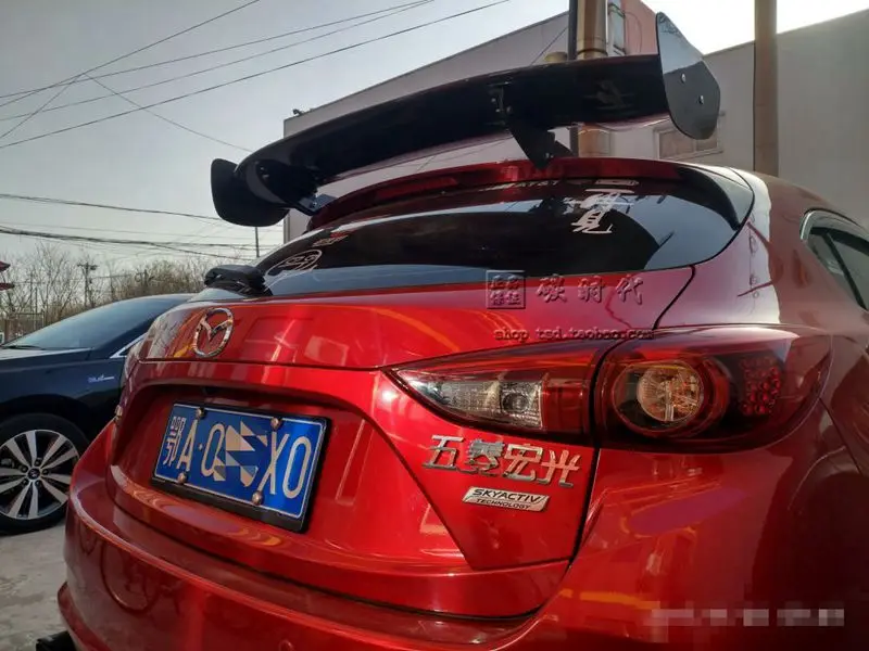 Настоящее углеродное волокно спортивный автомобиль задний GT Спойлер Крыло для Mazda 3 AXELA хэтчбек