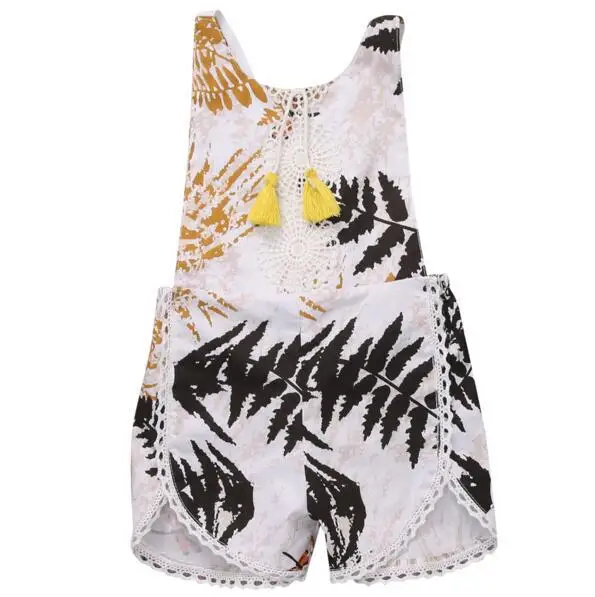 Summer 2021 Cute Infant Baby Girls Floral Sleeveless Romper Summer Sunsuit Clothes Outfits Set