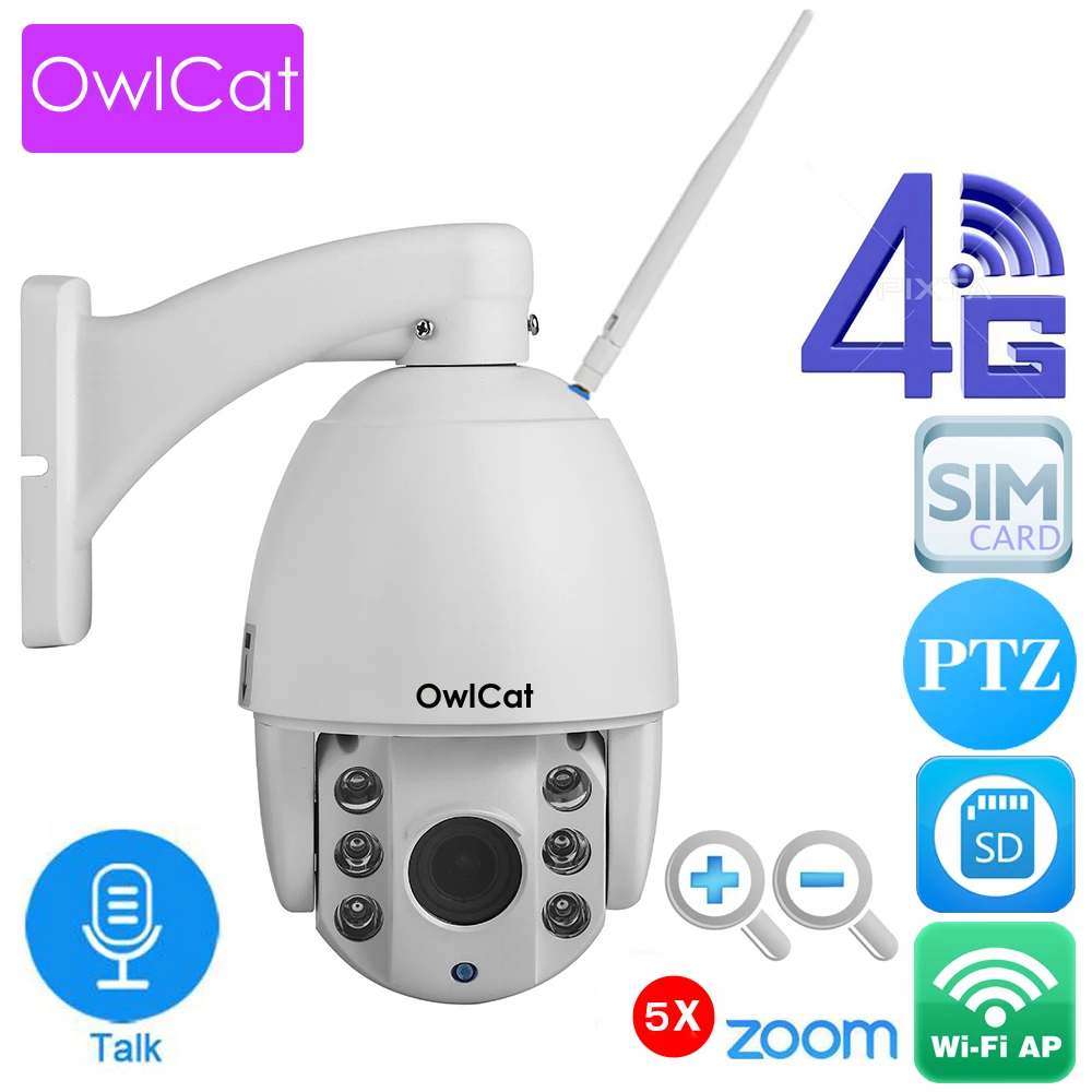 OwlCat открытый Водонепроницаемый Street Пуля IP Камера Беспроводной Wi-Fi аудио-видео Камера с 128G слот для карты SD и Onvif