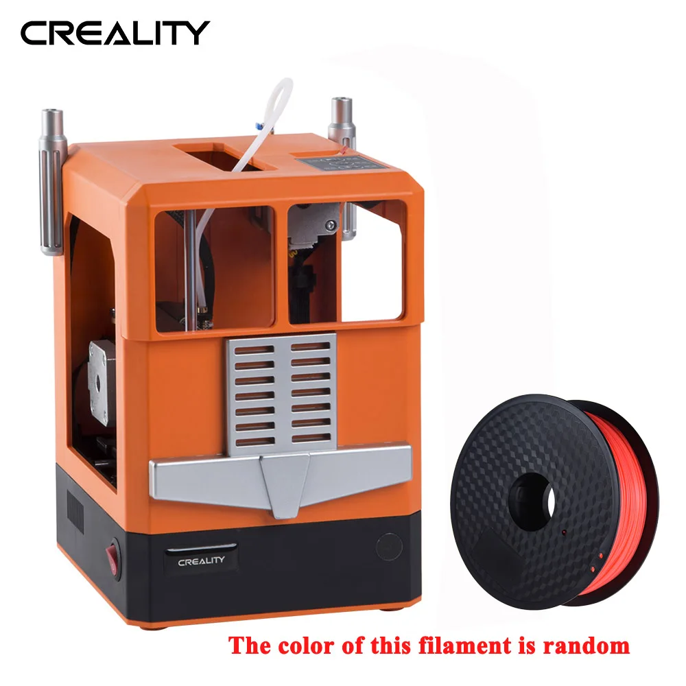 Creality 3D CR-100 компактный размер настольный 3d принтер Полностью Собранный 100*100*80 мм размер печати автоматическое выравнивание с пультом дистанционного управления - Цвет: Orange add 1KG PLA