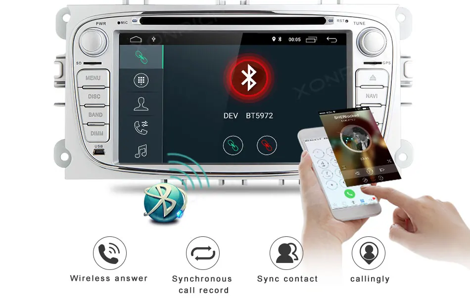 Xonrich Авторадио 2 Din Android 8,1 автомобильный dvd-плеер для Ford Focus 2 S-Max C-Max Mondeo 4 Galaxy Kuga 2008-2010 gps магнитофон