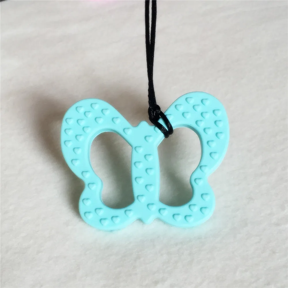 

Christmas Gift 2PCS BPA Free Safe Natual Silicone Butterfly Chewable Pendant Nursing Necklace Baby Pacifier Dummy Teether
