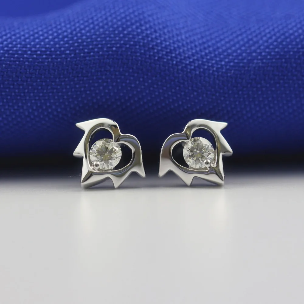 LASAMERO 0.154CT круглые серьги с натуральным бриллиантом 18K золотые бриллиантовые