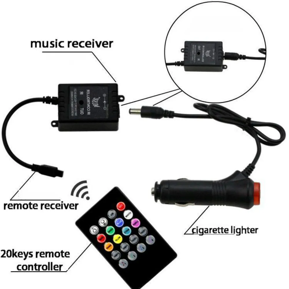 JURUS 4 шт. RGB гибкая светодиодная лента автомобильный светильник s комнатный