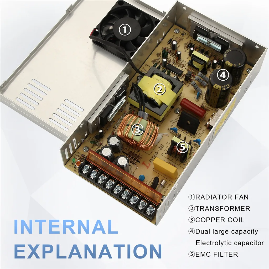 5A 60 Вт светильник ing трансформаторы 110V 220V AC к DC 12V переключатель Питание адаптер