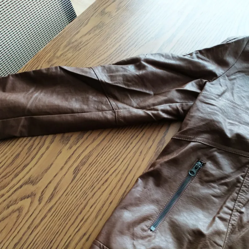 Куртка женская из искусственной кожи с капюшоном модный винтажный Байкерский