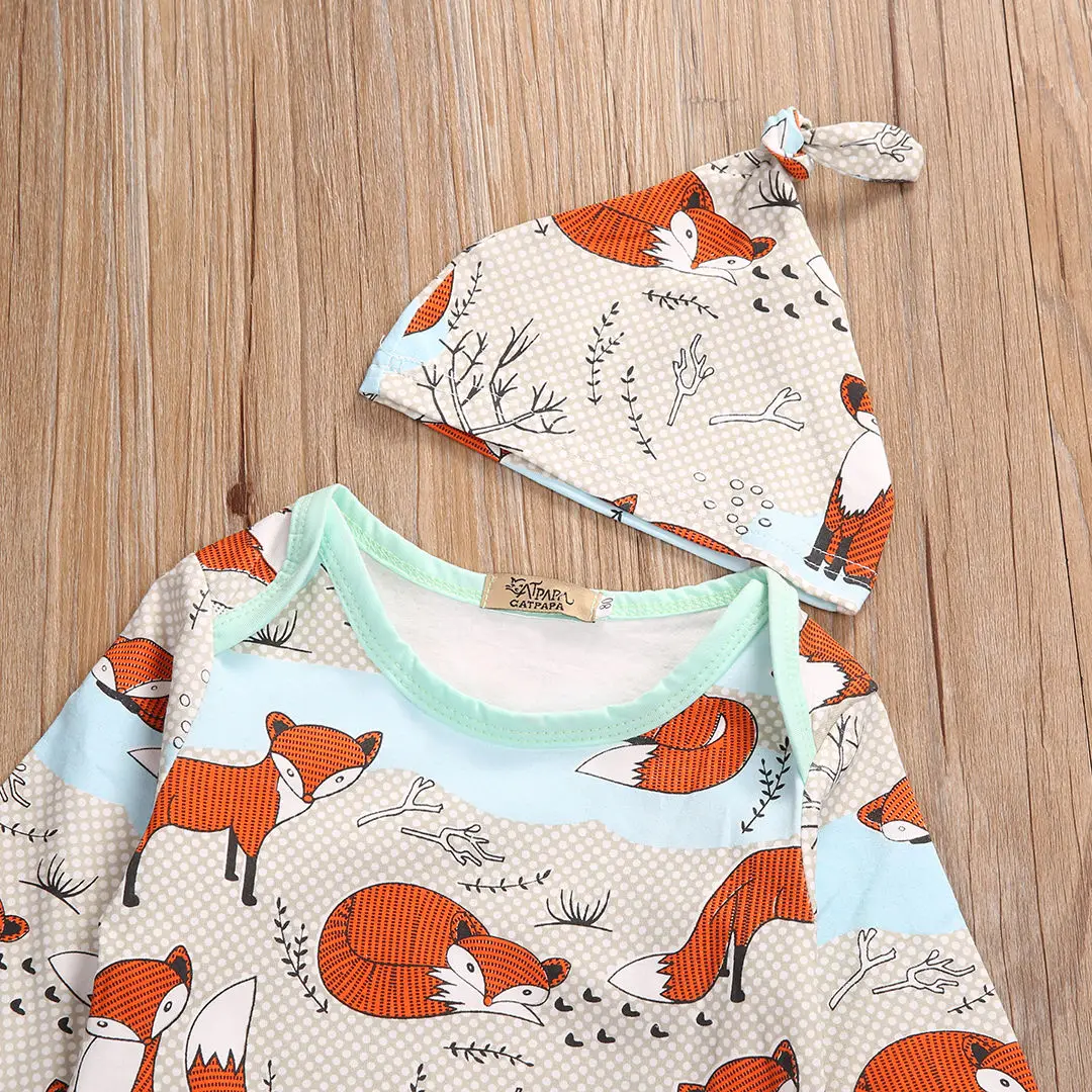 Детский комбинезон с длинным рукавом принтом лисы | Мать и ребенок