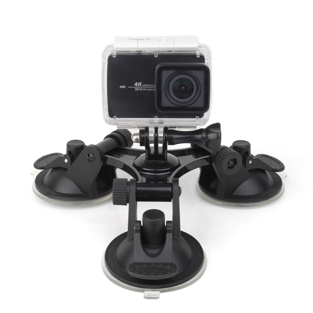 SOONSUN аксессуары для GoPro окна автомобиля Тройная присоска крепление на присоске для Go Pro Hero 8 7 6 5 4 3 для DJI Osmo Action для Yi