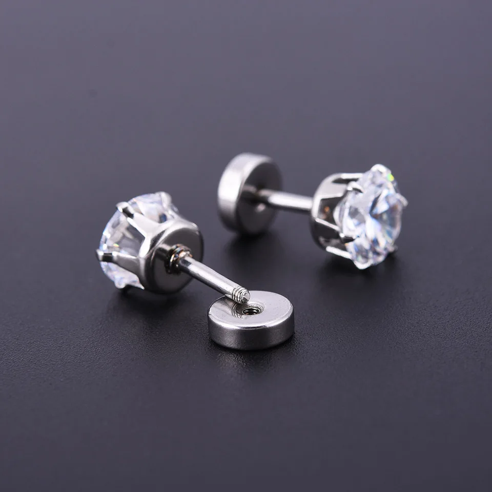 Одна деталь в течении 3 7 мм циркон кристалл пирсинг уха золото серебристый черный