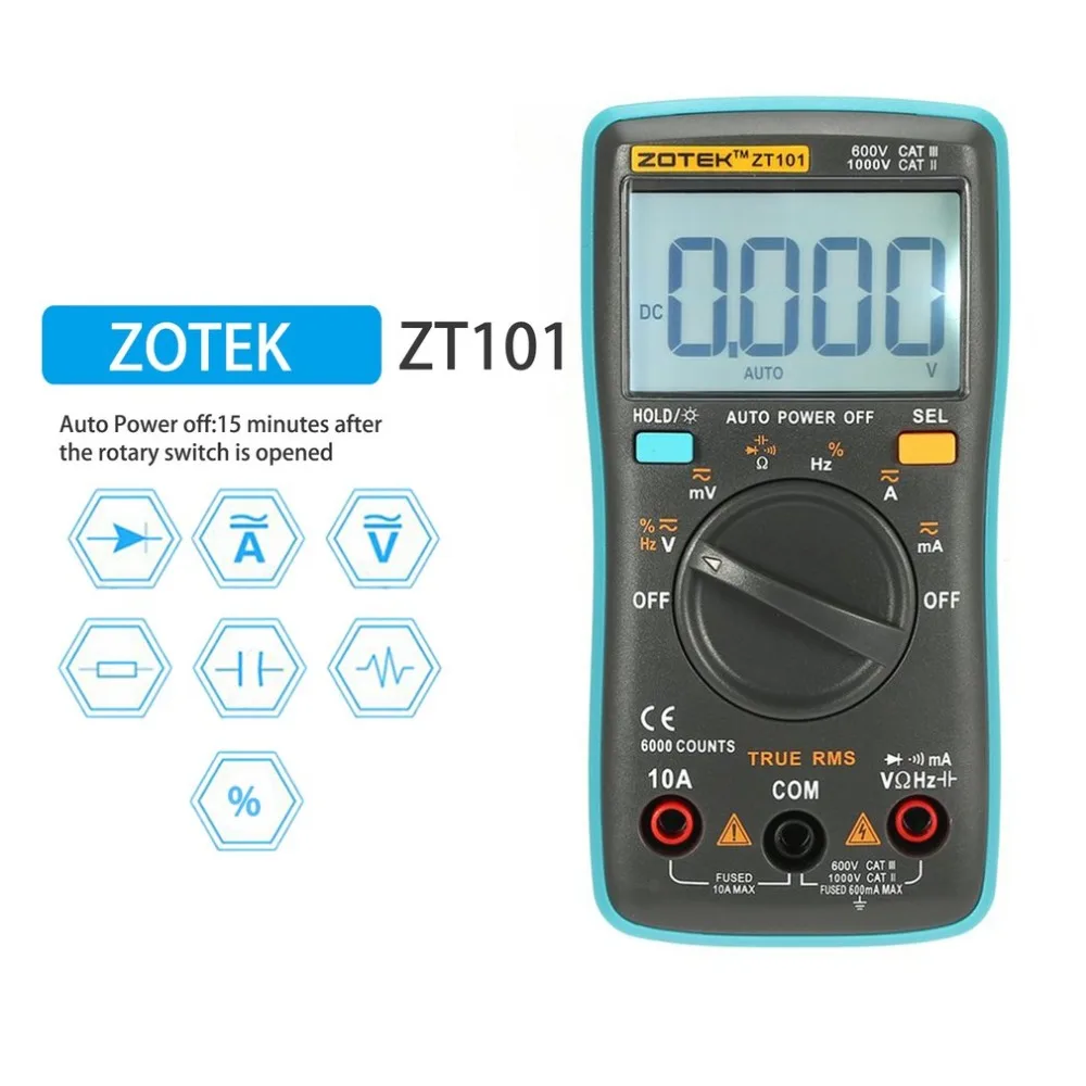ZT101 цифровой мультиметр тестер измеритель мультиметр|Мультиметры| |