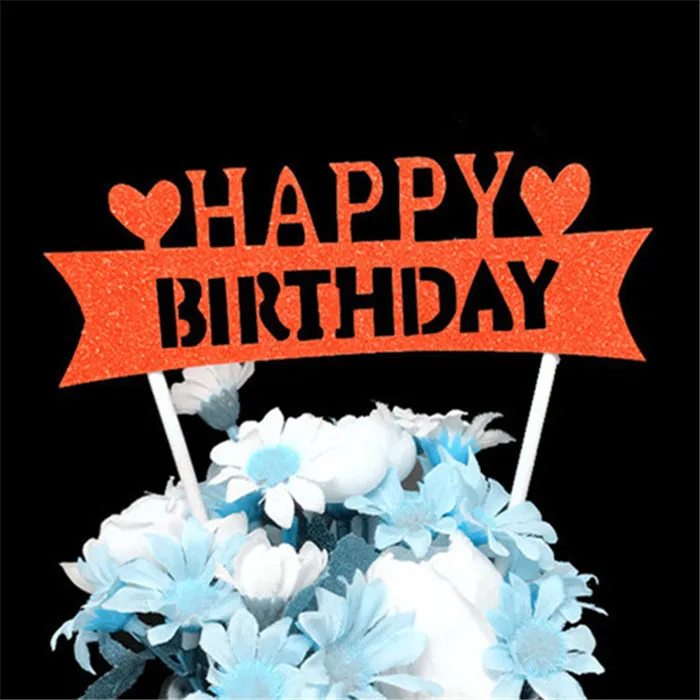 H30 Cake Topper Топпер для торта, украшения для дня рождения, детский Топпер для кекса, украшение для девичника, вечерние принадлежности, топпер для торта «С Днем Рождения» - Цвет: H30 Cake Topper
