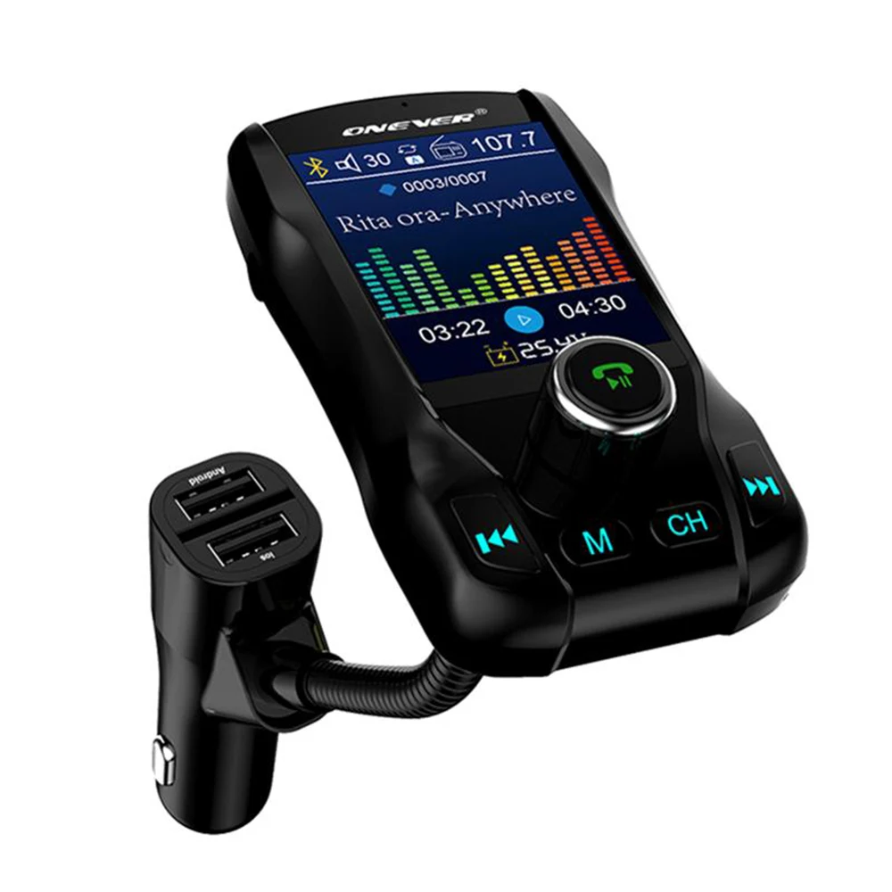 FM41 Цвет Экран автомобиля MP3 FM передатчик Беспроводной Bluetooth Handsfree Car комплект 360 Вращающийся аудио с выходом 5 V 3.1A двойной Порты usb