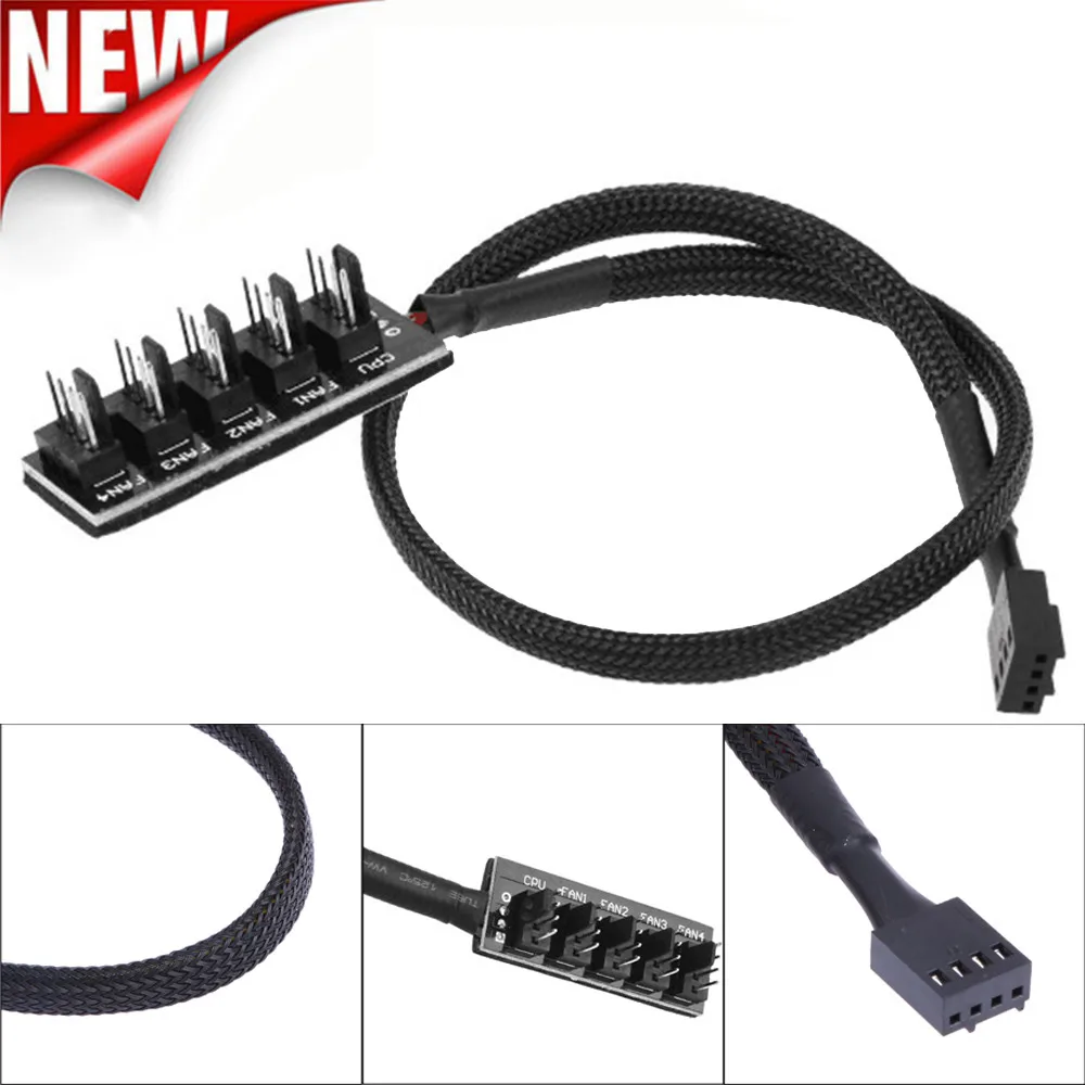 Штекер вентилятора для ПК 5 портов контактов|USB-хабы| |