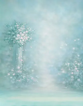 8x12FT светло голубое небо Цветочные Цветы колонна новорожденные дети