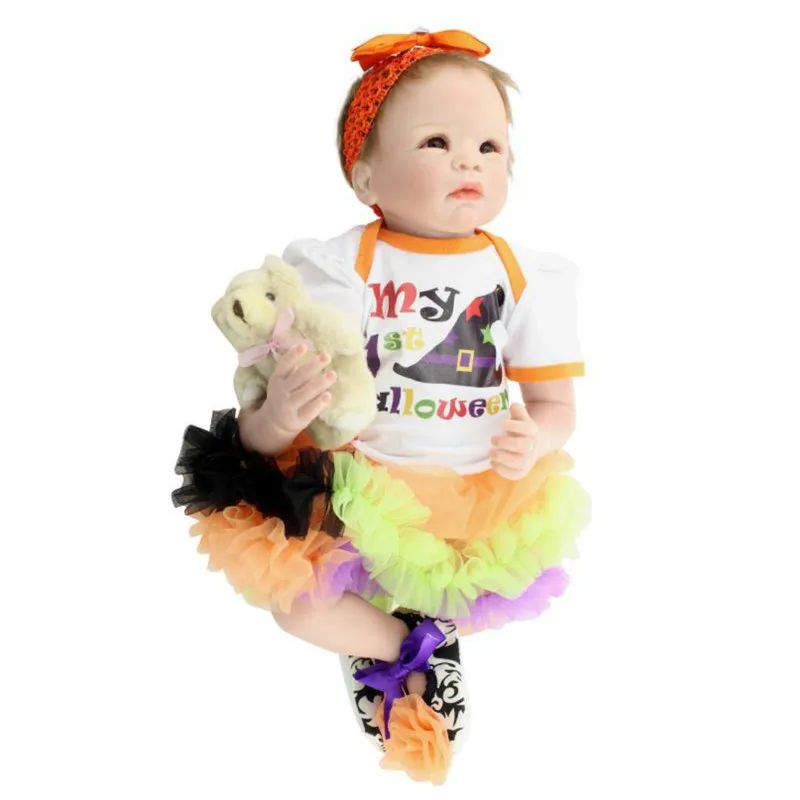 22 дюйма мягкая виниловая силиконовая кукла для маленькой девочки Реалистичная