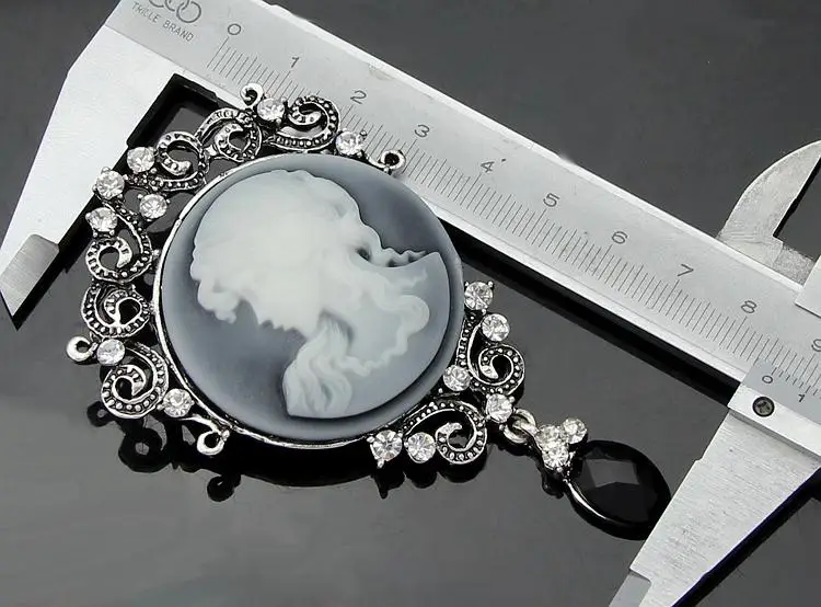 Дешевая Камея Брошь винтажные броши Красивая Королева красоты серебряная брошь