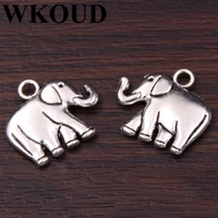 wkoud 15pcs silver plated series asian elephant charm necklace earrings jewelry pendant diy metal jewelry findings a224