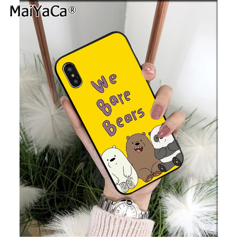 MaiYaCa Мультфильм Мы Голые Медведи Силиконовый ТПУ мягкий черный чехол для телефона для Apple iPhone 8 7 6 6S Plus X XS MAX 5 5S SE XR чехол